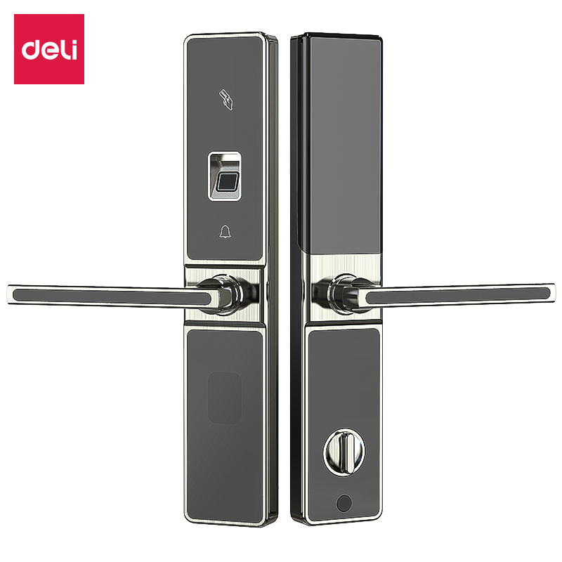 得力13900智能指纹门锁(枪灰)